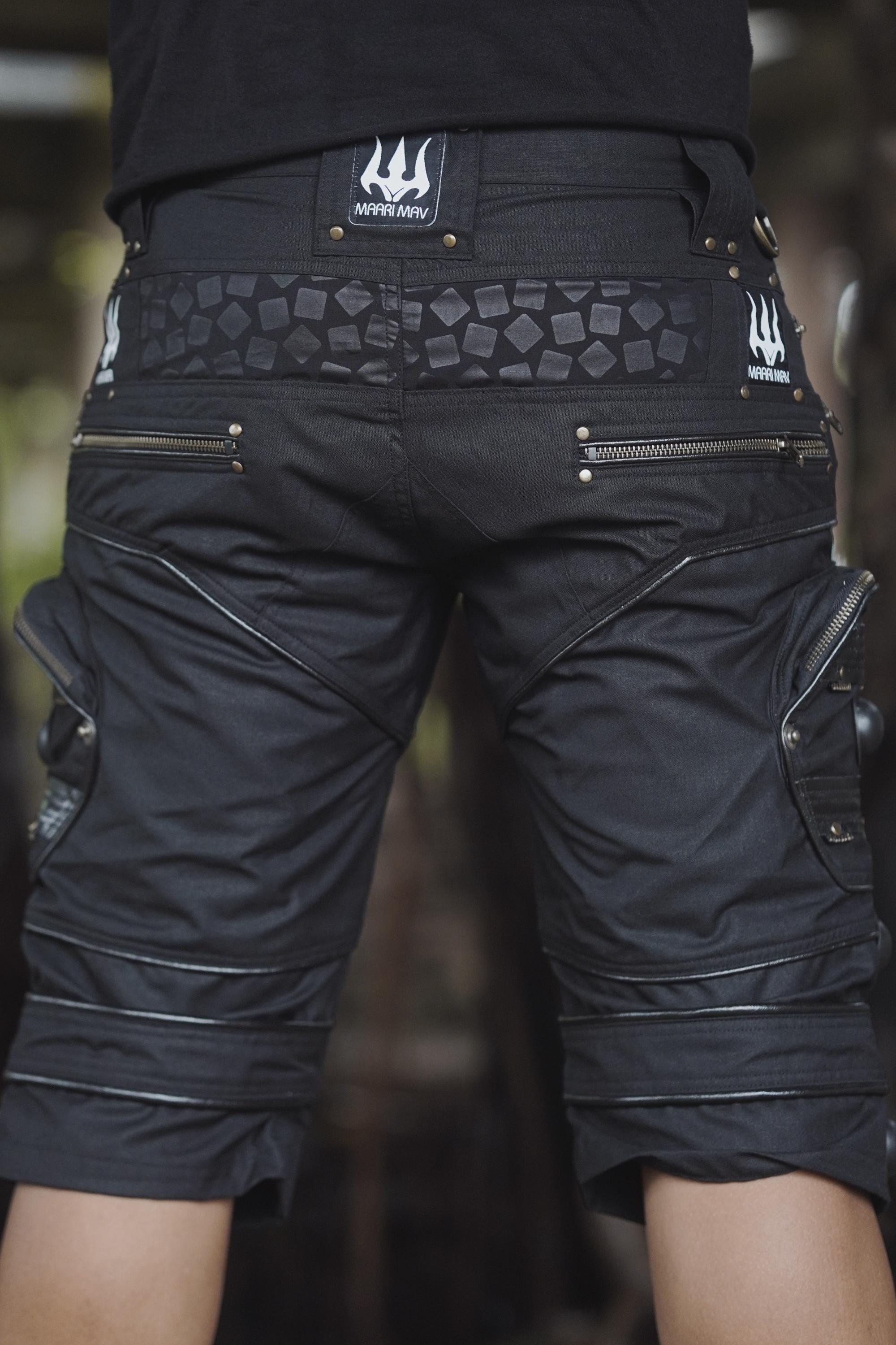 Men’s Black Heavy Cotton Twill 3/4 Cargo Pants — view 4
