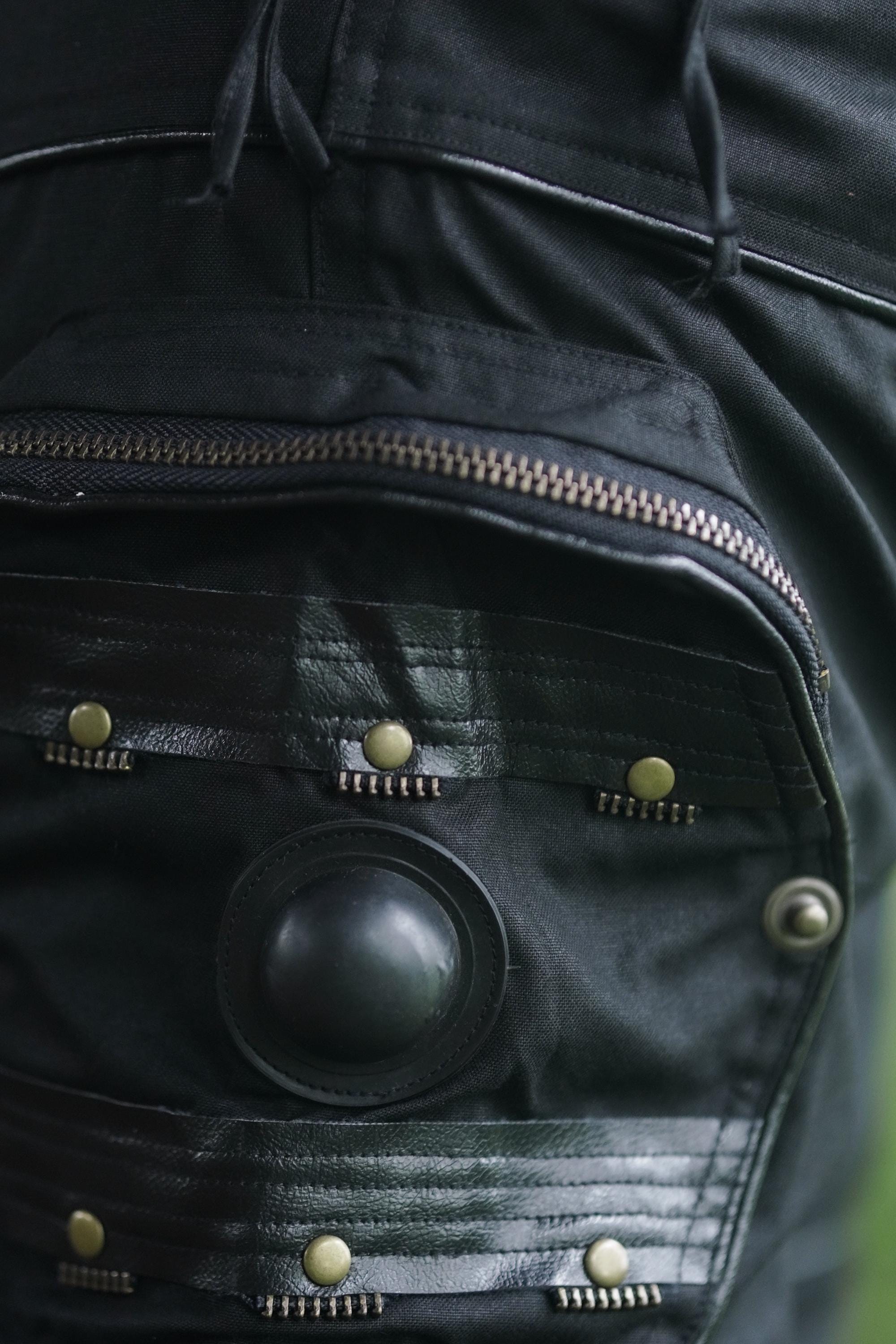 Men's Black Cotton Twill Cargo Trousers — view 7
