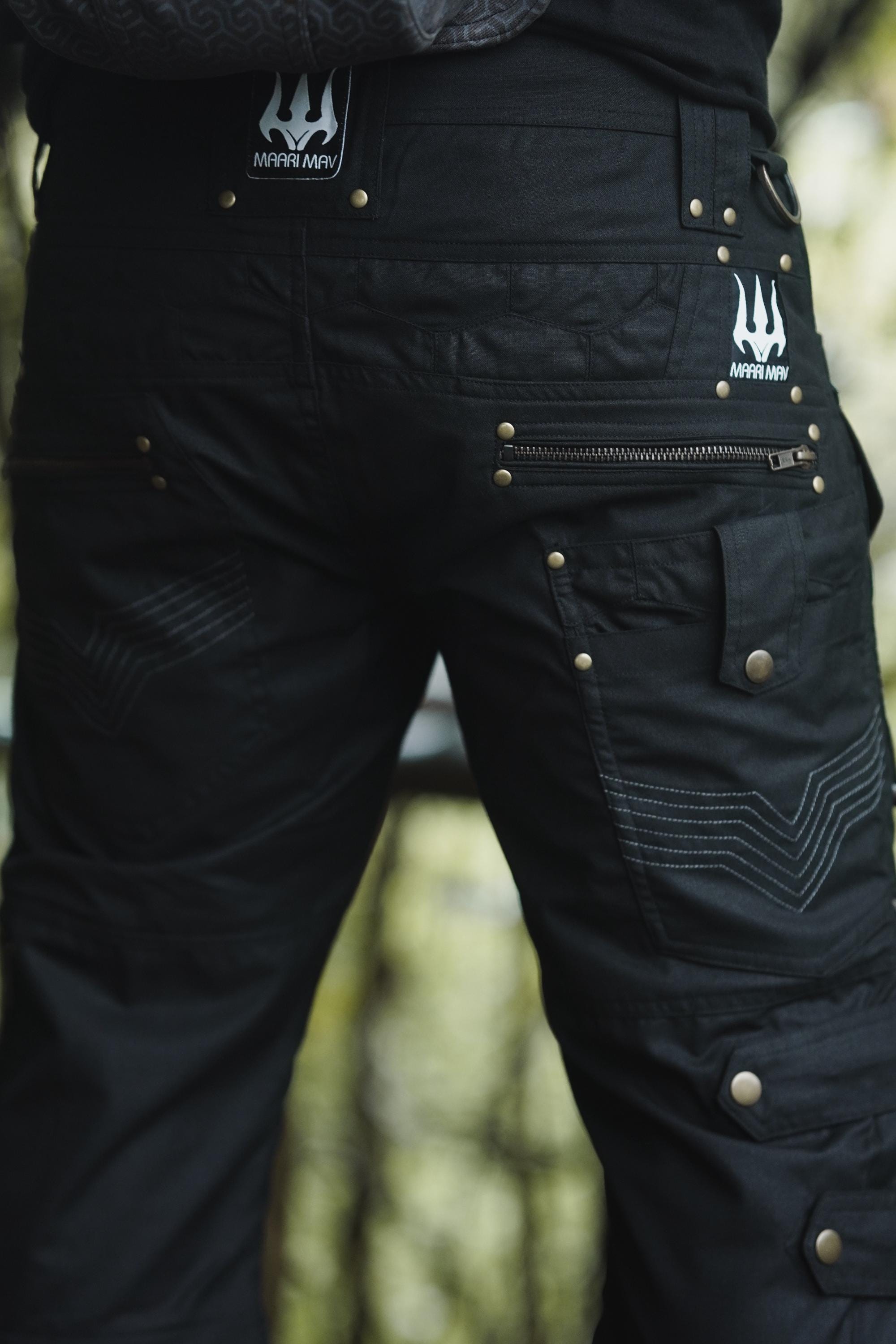 Men's Black Tech Cargo Trousers — view 3