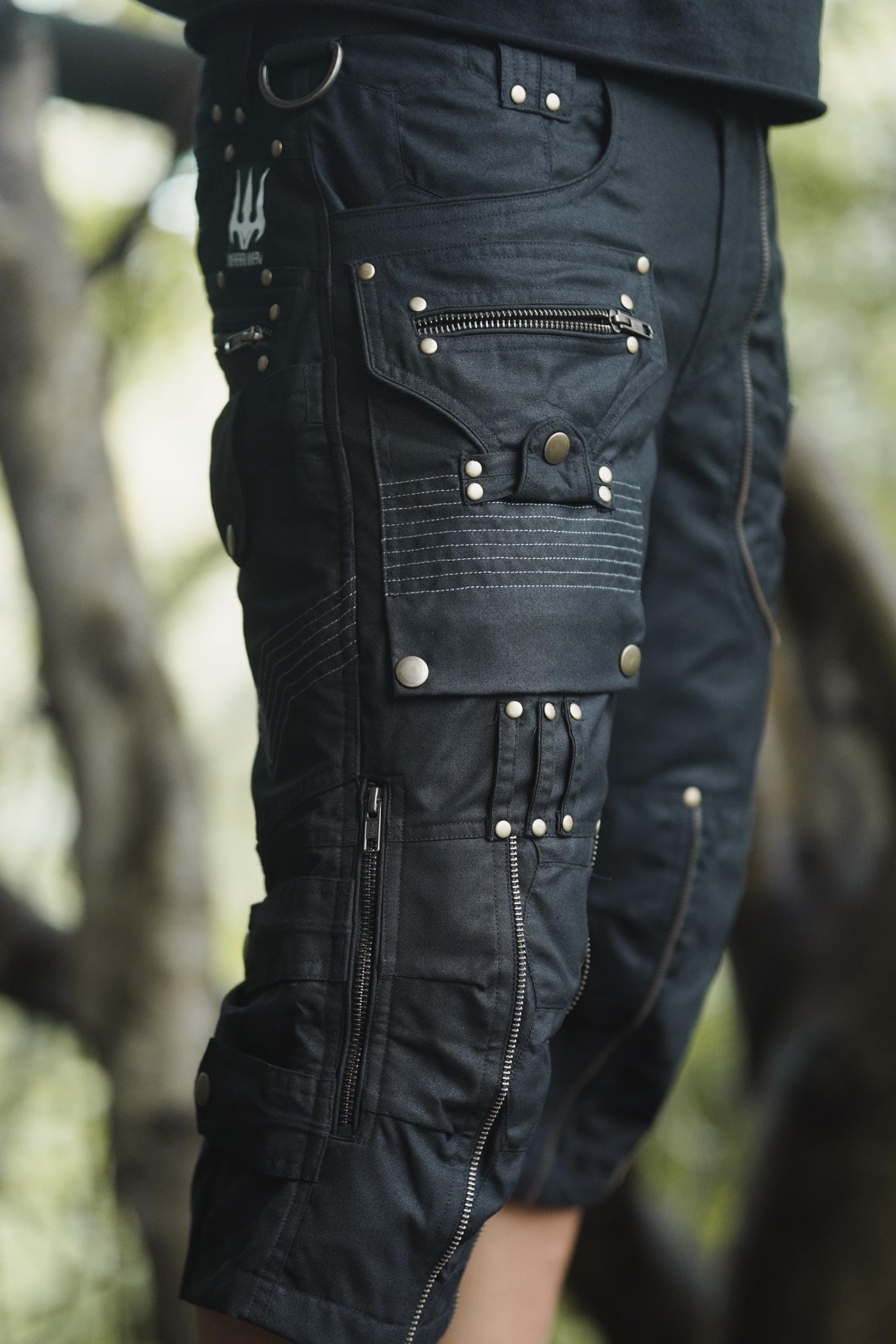 Men's Black Tech Cargo Trousers — view 5