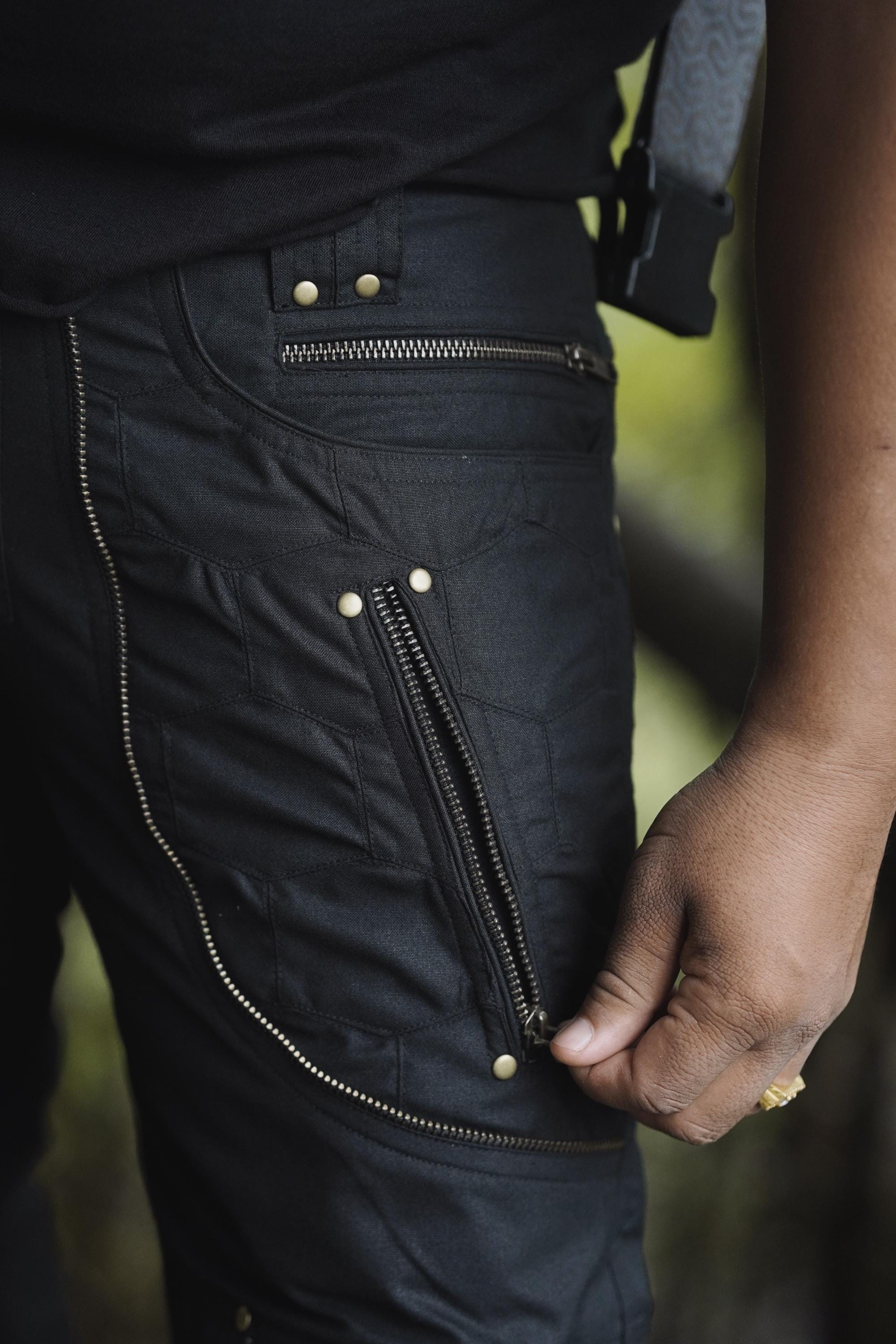 Men's Black Tech Cargo Trousers — view 6
