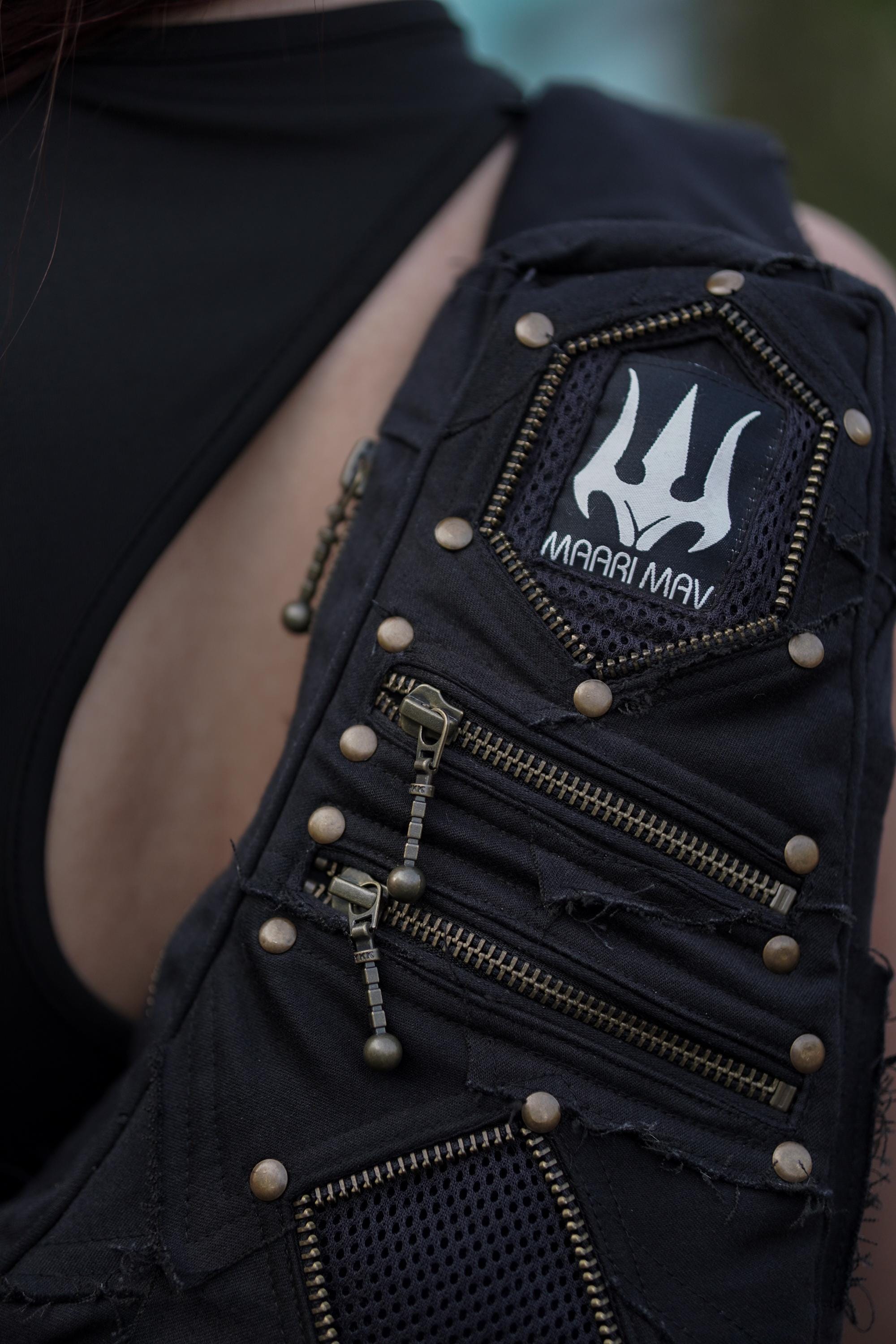 Dark Edition Handmade Unisex Black Sling Bag — view 4