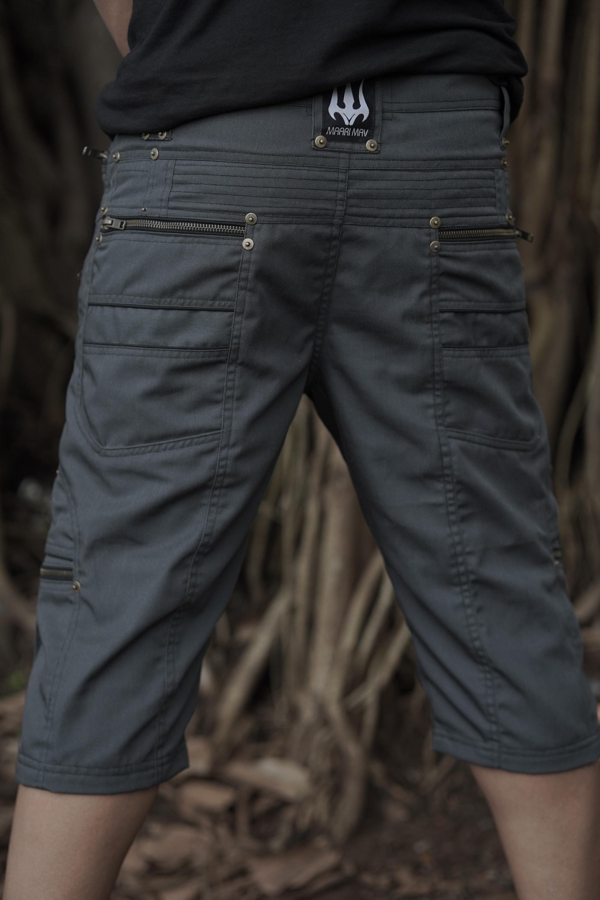 Grey Cotton Twill 3/4 Pants — view 3