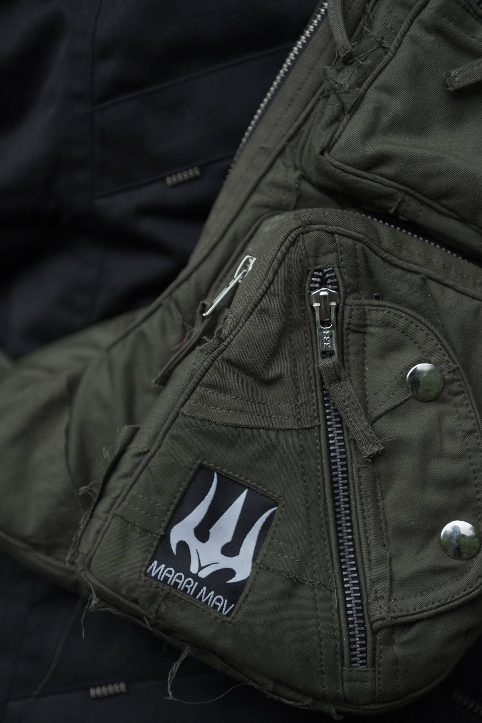 Olive Green Multi-Pocket Sling Bag — view 5